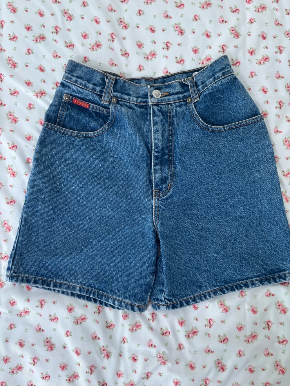 High-Rise Blue Denim Women’s Shorts